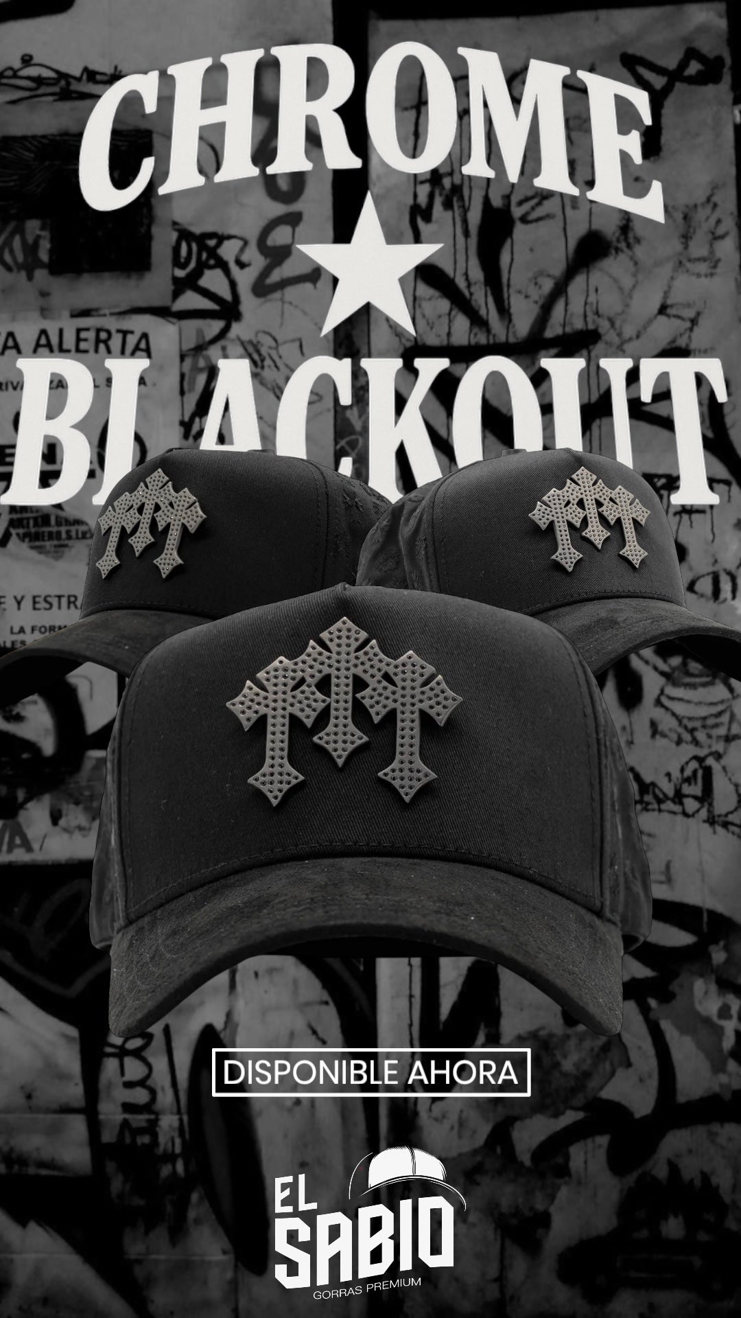 BARBAS HATS CHROME BLACKOUT DROP